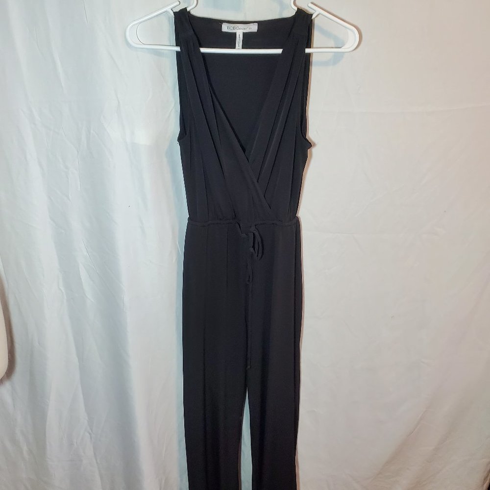 BCBGeneration Black Jumpsuit with V Neck and  Cutout Back